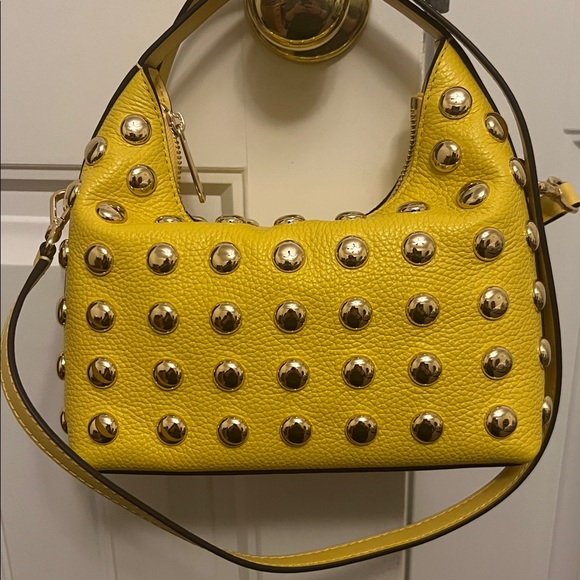 Michael Kors Gold Studded Yellow Shoulder Bag - Picture 2 of 5